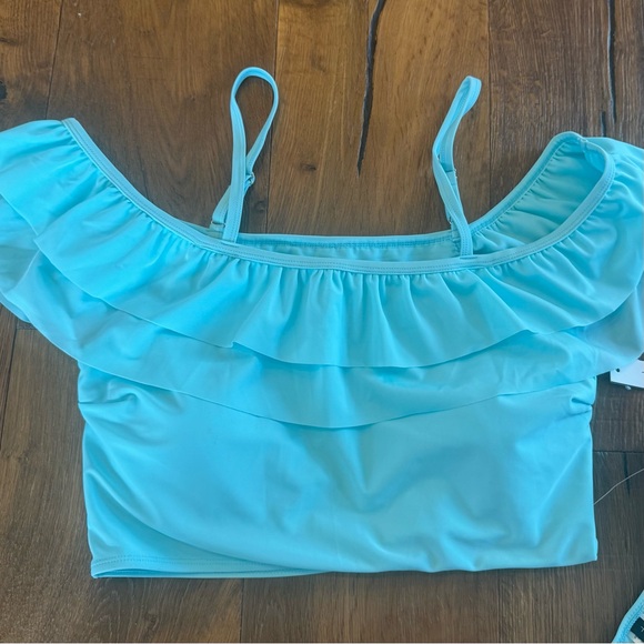Tahari Light Blue Ruffle Bikini Set - Picture 4 of 8